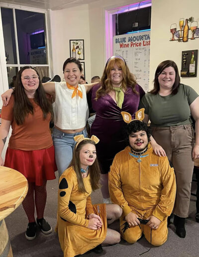 having fun with friends at Halloween