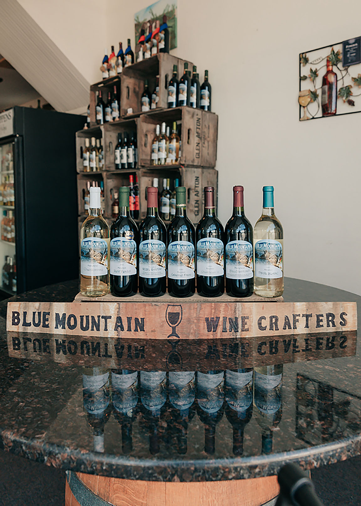 Blue Mountain Wine Crafters-143 copy 2 Display of wines
