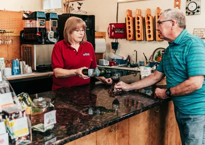 Tasting wines at Blue Mountain Wine Crafters