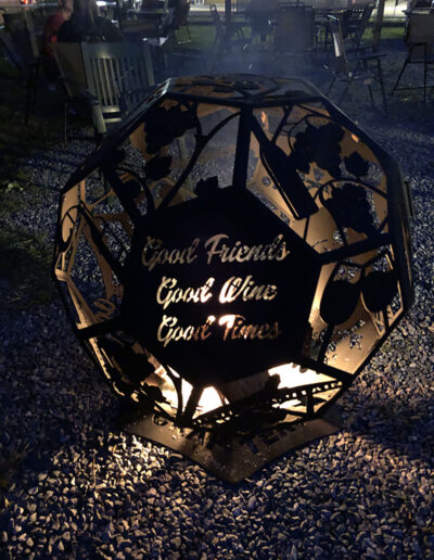 iron ball with words Good Friends