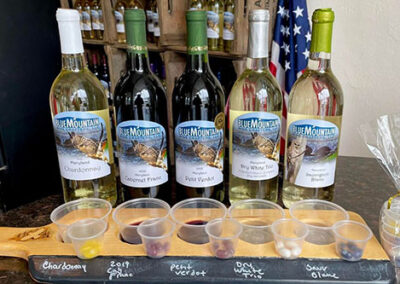 Flight of Blue Mountain wines