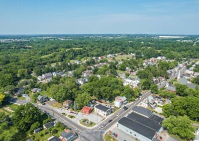 Aerial view of Funkstown and Blue Mountain Wine Crafters boutique