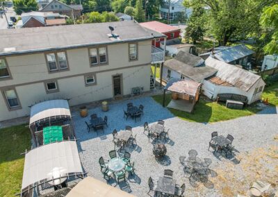 Side view of the boutique and outdoor area