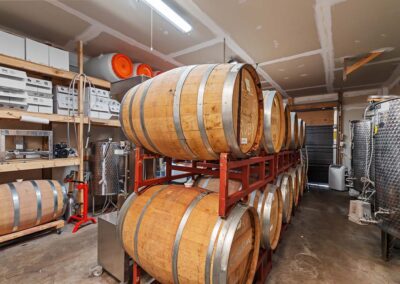 Barrels in the storage area